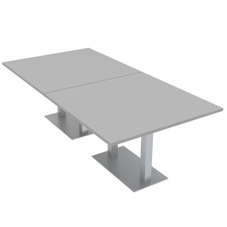 SKUTCHI DESIGNS 8 Person Rectangular Conference Table with Metal Bases, Harmony Series, 4Ft X 8Ft, Light Gray HAR-REC-48x95-DOU-XD01